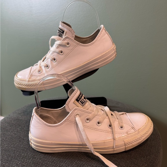 Converse All Star White Canvas Sneakers Converse white glossy - Picture 1 of 10